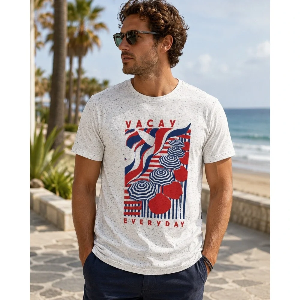 Scotch & Soda Vacay Everyday Graphic Tee | Men's Large | Beach Coastal Summer